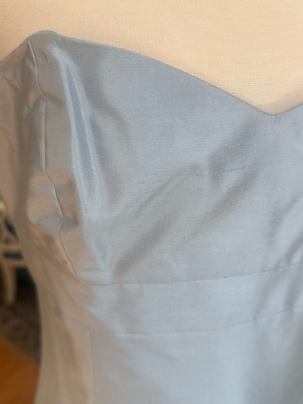 Elegant Strapless Light Blue Evening Gown - Picture 2 of 4